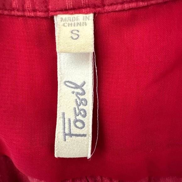 Fossil Dress Size Small Women's Red V-Neck A-Line Preppy Boho Cute Summer. - Picture 7 of 9